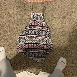 Red white blue halter top size small